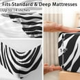 thumbnail image 4 of Queen Size Bed Sheet Sets Zebra Stripe Soft Microfiber 4 Pcs Bedding for Kids Adults Bedroom Decor Black White Flat Fitted Pillowcases, 4 of 6