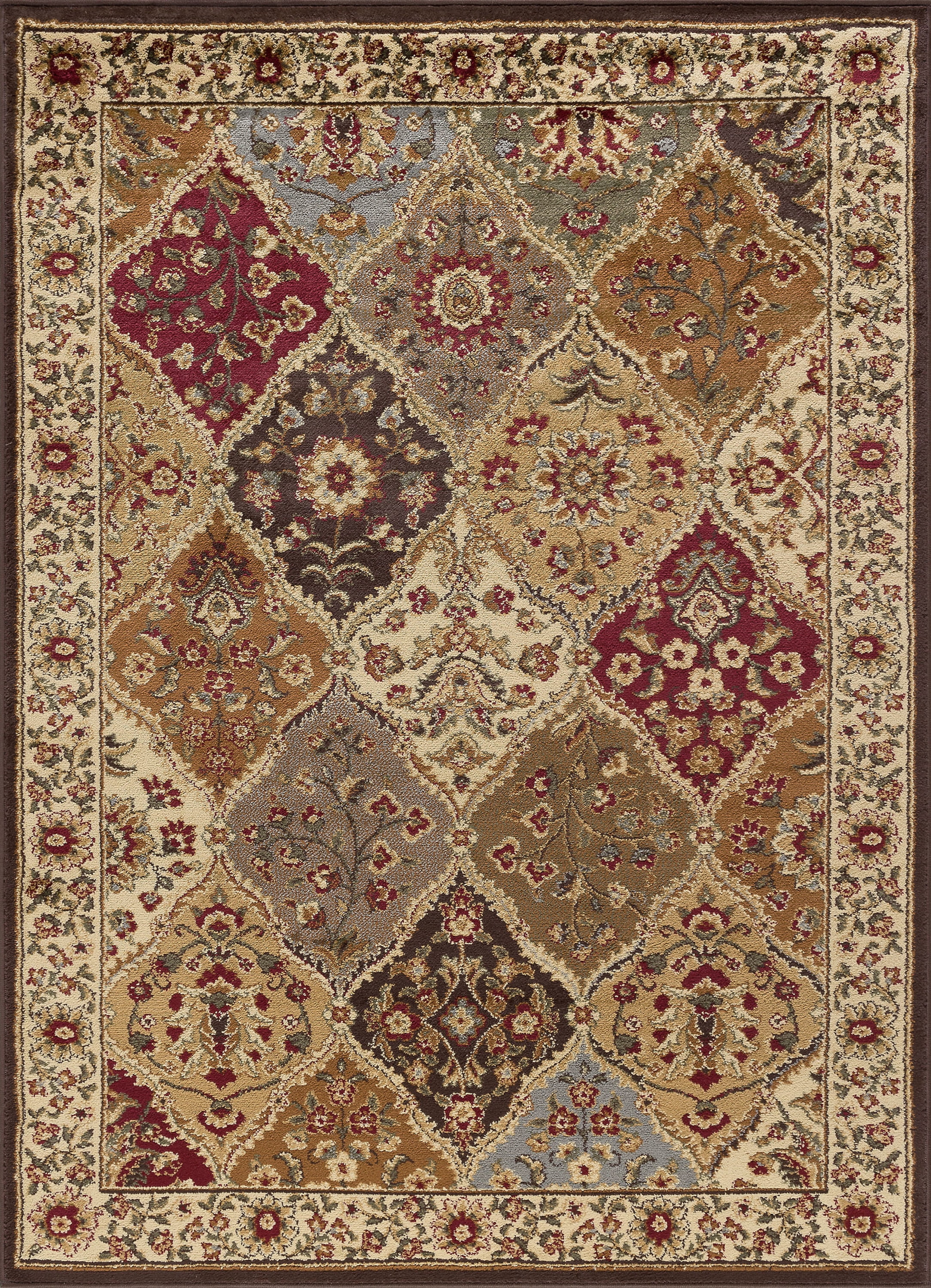 Elegance Traditional 9'x13' Multicolor Polypropylene Indoor Area Rug