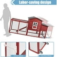 thumbnail image 6 of PETSCOSSET 78.7" Chicken Coop with Run Large Wooden Chicken House with Wheels, Combinable, Red, 6 of 9