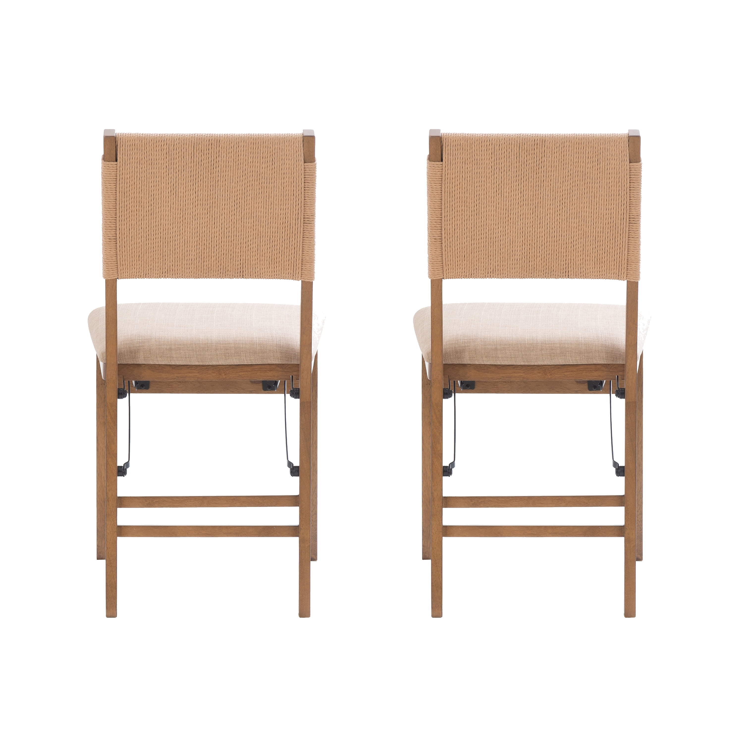 Linon Grenshaw Indoor Rope Folding Dining Chair, Set of 2, Natural