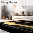 thumbnail image 2 of ODIKA 6'x9' Machine Washable Non-Slip Area Rug, Artistic Black Gold Guitar Strings Contemporary Music High Traffic Rug, Black, 86708, 2 of 7