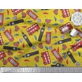 thumbnail image 2 of Soimoi Rayon Fabric Bus,Telephone Booth & London Clock Tower Architectural Print Fabric by Yard 42 Inch Wide, 2 of 3
