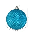 thumbnail image 2 of Vickerman 6" Turquoise Durian Glitter Ball Ornament, 4 per Bag, 2 of 4