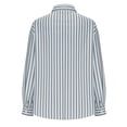 thumbnail image 4 of VBVC Women's Oversized Striped Button Down Shirt , Casual Long Sleeve Blouse For Women,Ladies' Loose Fit Collared Top with Pockets,Light Blue,S-2XL, 4 of 8