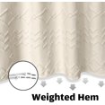 Seasonwood Waterproof Textured Fabric Boho Shower Curtain Beige 72