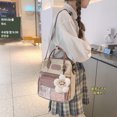 thumbnail image 4 of Bolsa Mochila de nailon y PVC JShteea Para mujer bandolera color en contraste con cremallera rosa, 4 of 9