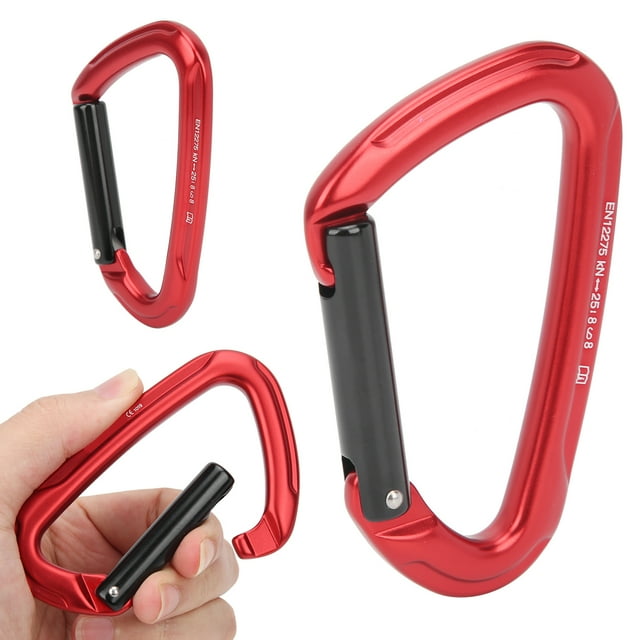 Carabiner Clip, Aluminum Alloy Heavy Load Bearing Elastic Opening Lock Design D Hook for Mountaineering for Rock Climbing for Rappelling