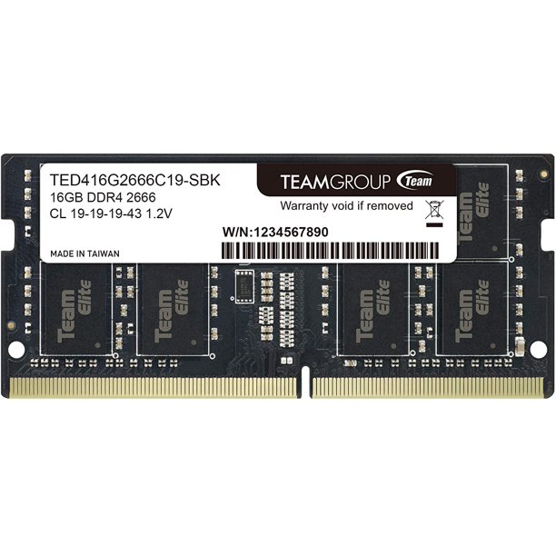 Teamgroup Elite Ddr4 16gb Single 2400mhz Pc4 190 Cl16 Unbuffered Non Ecc 1 2v Sodimm 260 Pin Laptop Notebook Pc Computer Memory Module Ram Upgrade Ted416g2400c16 S01 1x16gb Single Walmart Com Walmart Com