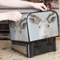 thumbnail image 7 of Honeii White Reindeer Portrait Print 4 slice Toaster Cover, Two Slice Toaster Dust-proof Cover For Kitchen Small Appliance and Fingerprint Protection, 7 of 7