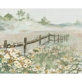 thumbnail image 2 of Pinto, Patricia 24x20 Black Ornate Wood Framed with Double Matting Museum Art Print Titled - Fence with Flowers, 2 of 4