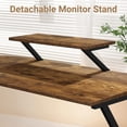 thumbnail image 5 of L-Shaped Computer Desk with Monitor Stand, Wood Corner Desk for Small Spaces, Home Office, Study, PC, Writing Table Workstation Executive Desk, Vintage, 5 of 5