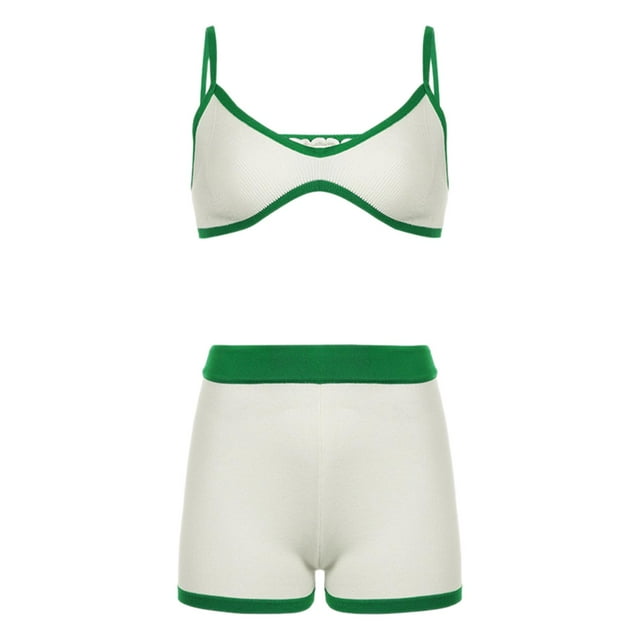 Conjunto de dos piezas para mujer, top sin mangas de verano, ropa de calle, sujetador deportivo y S