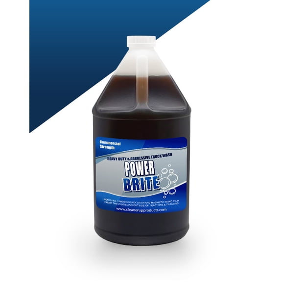 Power Brite 1 Gallon | Premium Aggressive Brown Truck Wash | Heavy Duty Brushless Cleaner for Tractors, Trailers & Fleets