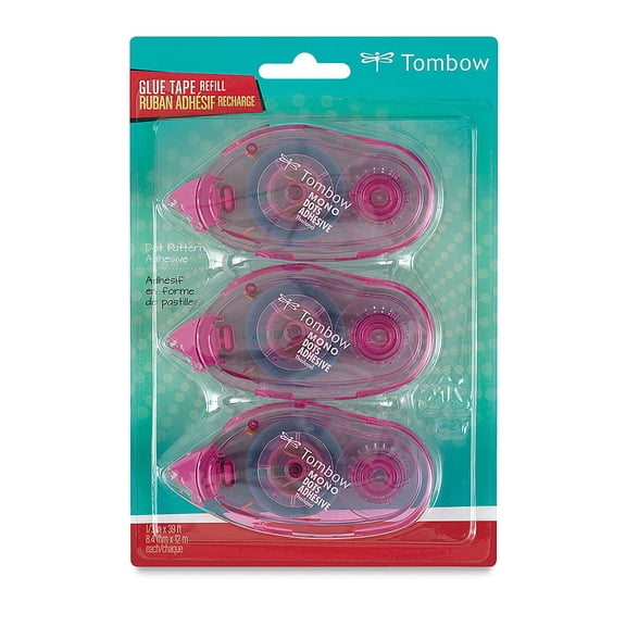 Tombow Mono Adhesive Dot Runner Permanent Tape Runner, 3 Count