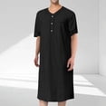 thumbnail image 2 of Camisas de Manga Larga de los Hombres, Cuello en V de Verano de Color Sólido Bolsillo Musulmán Roba Blusas Conjuntos para el Uso Casual Y Diario, 2 of 6