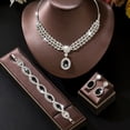 thumbnail image 7 of AEXTO Rhinestone Wedding Jewelry Set Royal Blue Bridal Necklace Earrings Bracelet Sets Prom Costume Accessories for Women, 7 of 7