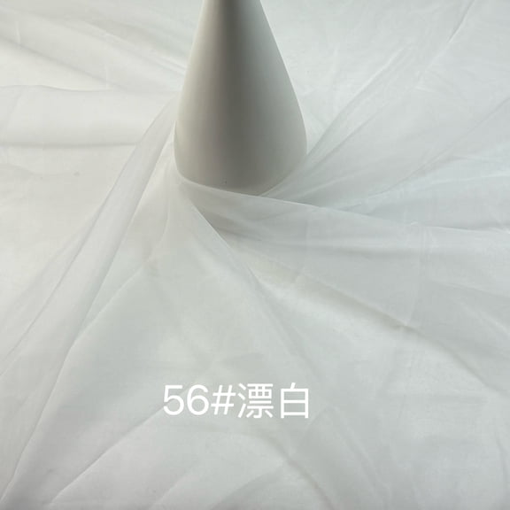 ERDOUY 39x59 Inches Ultra-Lightweight Sheer Organza Fabric, Silky Soft Transparent Cloth for Bridal & Crafts,White B