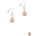 thumbnail image 2 of Delight Jewelry Resin Flying Pink Pig Silvertone Leaf French Earrings, 2 of 5