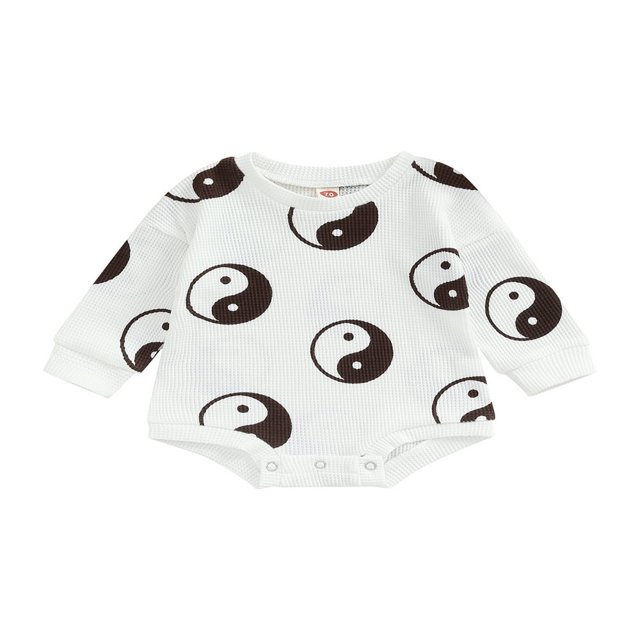 PENGXIANG Bébé Fille Garçon Sweat-Shirt Col Rond Pull Imprimé Yin Yang Pull Oversize Automne Hiver Tenue
