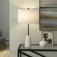 thumbnail image 2 of Evelyn&Zoe Killian 25.5" Modern Marble and Metal Table Lamp with White Drum Fabric Shade, 2 of 7