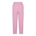 thumbnail image 4 of aidice Cotton Linen Pants for Women Lightweight Elastic High Waisted Casual Loose Lounge Cropped Trousers, 4 of 6