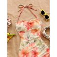 thumbnail image 3 of Women Boho Floral‑Print Spaghetti‑Strap Bodycon Mini Dress, Sleeveless Drawstring Slit‑Hem Elegant Summer Vacation Short Dress, 3 of 6