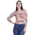 thumbnail image 4 of Moomaya Round Neck Crop Tops For Women Cotton Jersey Printed Blouses T Shirt, 4 of 5