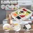 thumbnail image 4 of 8 Compartment Snack Organizer Divided Dinner Plate with Lid and Handle Portable Snack Container Candy Organizer Fruit Plate 1PC, 4 of 6