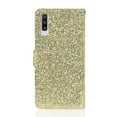 thumbnail image 2 of Allytech Samsung Galaxy A70 Case, Glitter Bling Design PU Leather Folding Stand Shockproof Hand Strap Magnetic Credit Cards Slots Wallet Case Flip Cover for Samsung Galaxy A70, Gold, 2 of 9