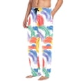 thumbnail image 2 of Colorful Stripes Pattern Men's Pajama Pants Cotton Long Sleepwear Lounge Pants S, 2 of 7