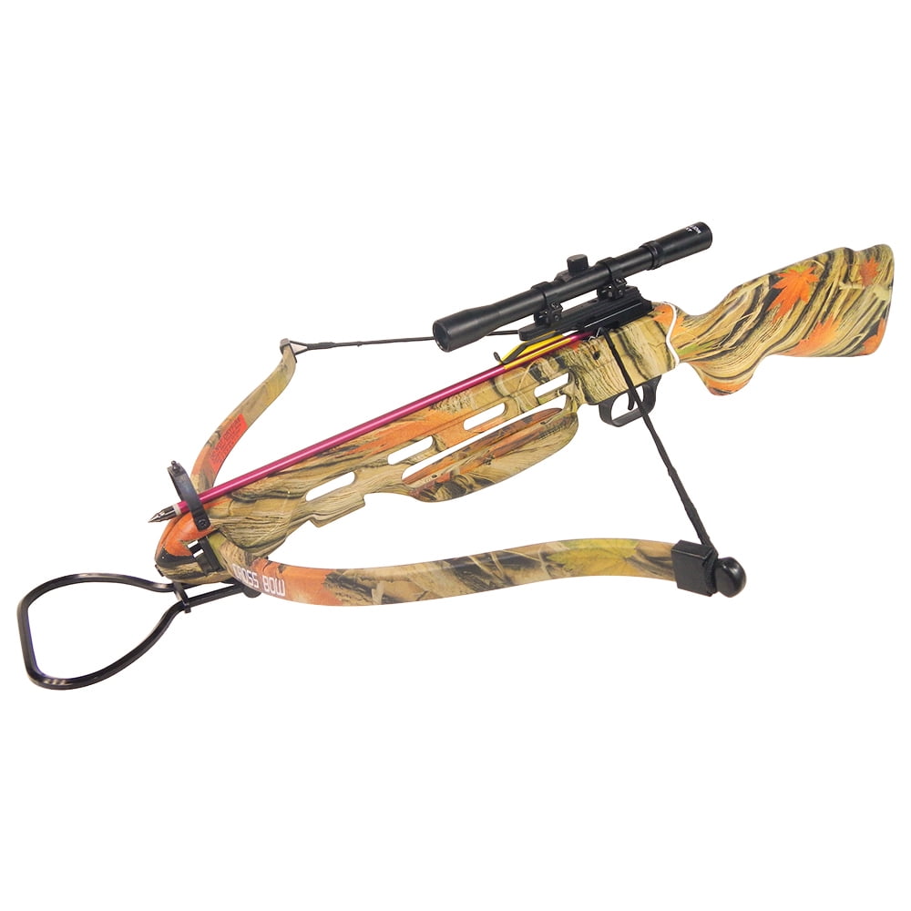 Photo 1 of 150 lb Black / Wood / Camouflage Hunting Crossbow Archery Bow + 4x20 Scope +7 Arrows + Rope Cocking Device 180 80 50 lbs/ 4X20-SCOPE 4x20 Riflex 40mm with Mount