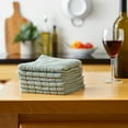 thumbnail image 3 of Solid Green Windowpane Cotton Terry Dishcloth (Set of 6) 12x12, 3 of 3