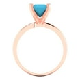 thumbnail image 4 of 1.5 ctw Solitaire Anniversary Ring for Women | Princess Cut Simulated Turquoise | Hyperallergenic Solid 18K Rose Gold, 4 of 5