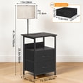 thumbnail image 4 of Tomnk Floor Lamp Table with 2 Drawers, LED Side Table with Charging Station, Black, 4 of 6
