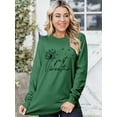 thumbnail image 4 of ZXSXSY Women Dandelion Just Breathe Letter Printed Crew Neck Long Sleeves Pullover, 4 of 7