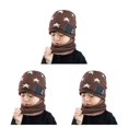 thumbnail image 3 of Sonducket Gorro de invierno para niños, forro polar interior para niños, pañuelo para el cuello, Kit de calentador de cuello, estrella de café 3Conjunto, 3 of 6
