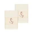 thumbnail image 2 of Authentic Hotel and Spa Turkish Cotton Nautical Embroidered Cream 2-piece Washcloth Set, 2 of 3