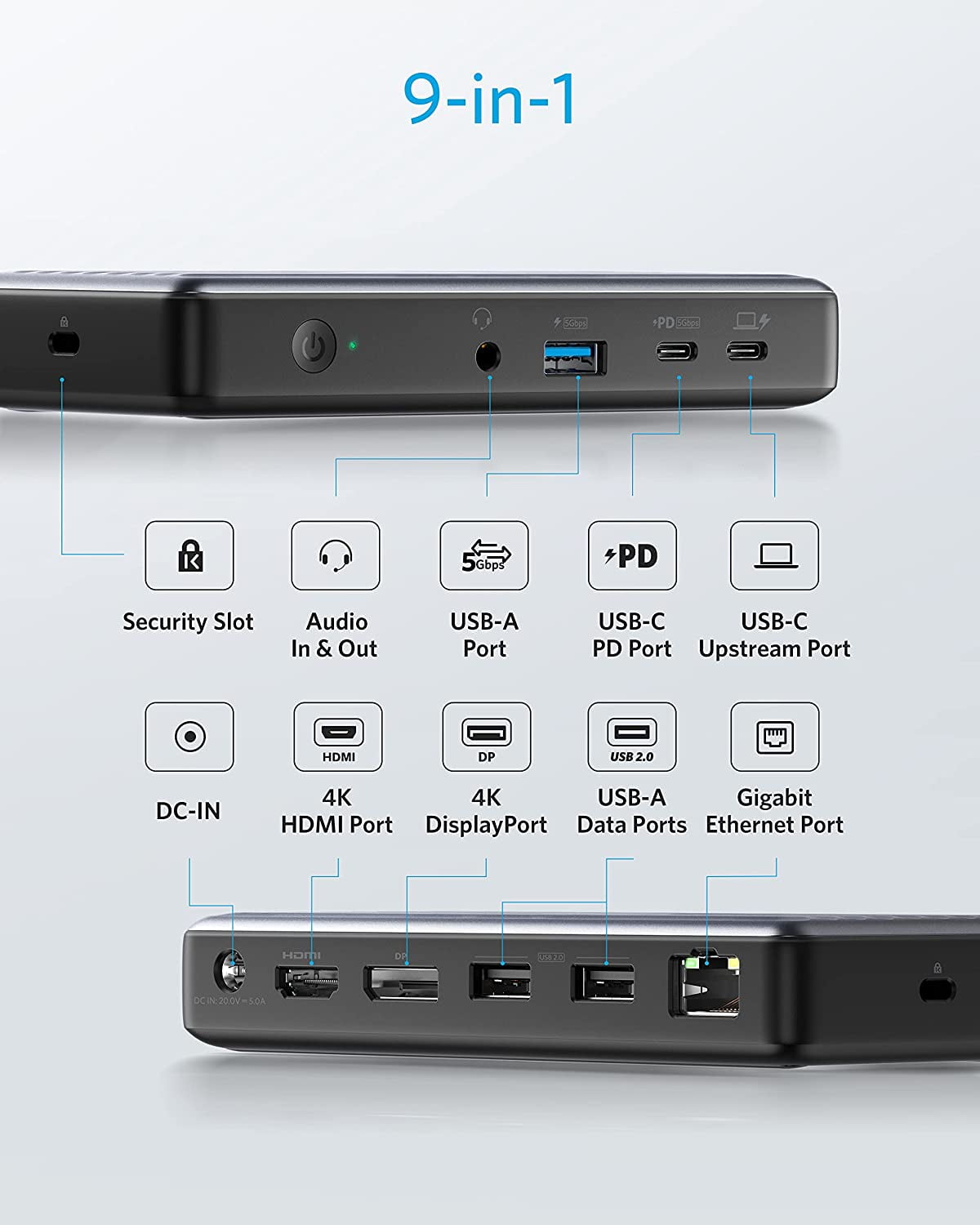 PC/タブレット PC周辺機器 Anker USB C Docking Station, PowerExpand 9-in-1 USB-C PD Dock, 60W 