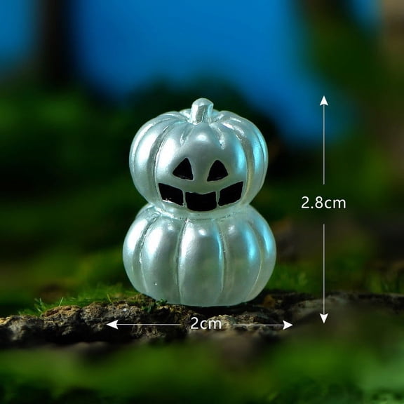 Clearance Under $0.76! 1PACK Resin Halloween Figurine, Pumpkin Skeleton Mini Ornament for Desk and Garden, Resin, (5x5x5cm, E)