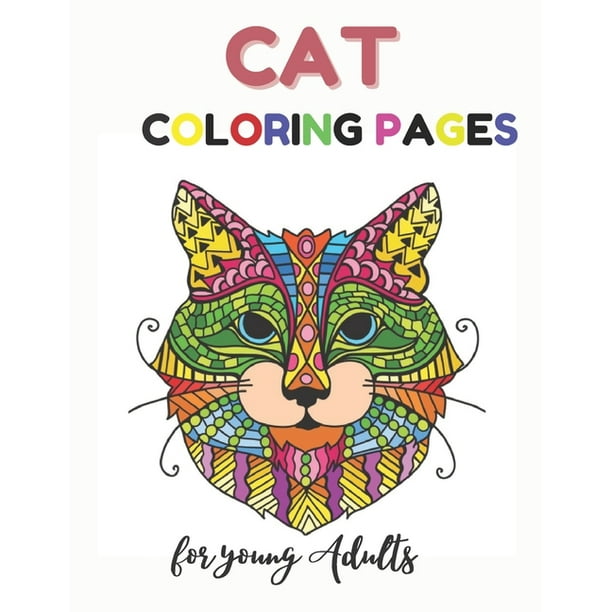 Cat Coloring Pages For Young Adults Mandala Cats Coloring Book For Relaxing Stress Relievieng Gift For Adults Young Paperback Walmart Com Walmart Com