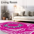 thumbnail image 2 of ODIKA 5x7 Machine Washable Non-Slip Area Rug, Starlight Wreath Loop Hook Kit Seasonal Project High Traffic Rug with Pad, Pink, 649664, 2 of 8