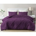 thumbnail image 2 of DNG Creations 3 Piece Diamond Ruffle Comforter 100% Egyptian Cotton, 800TC - Solid Plum Colour - Super Soft 550 GSM All Season ( Oversized Queen - Size ), 2 of 6