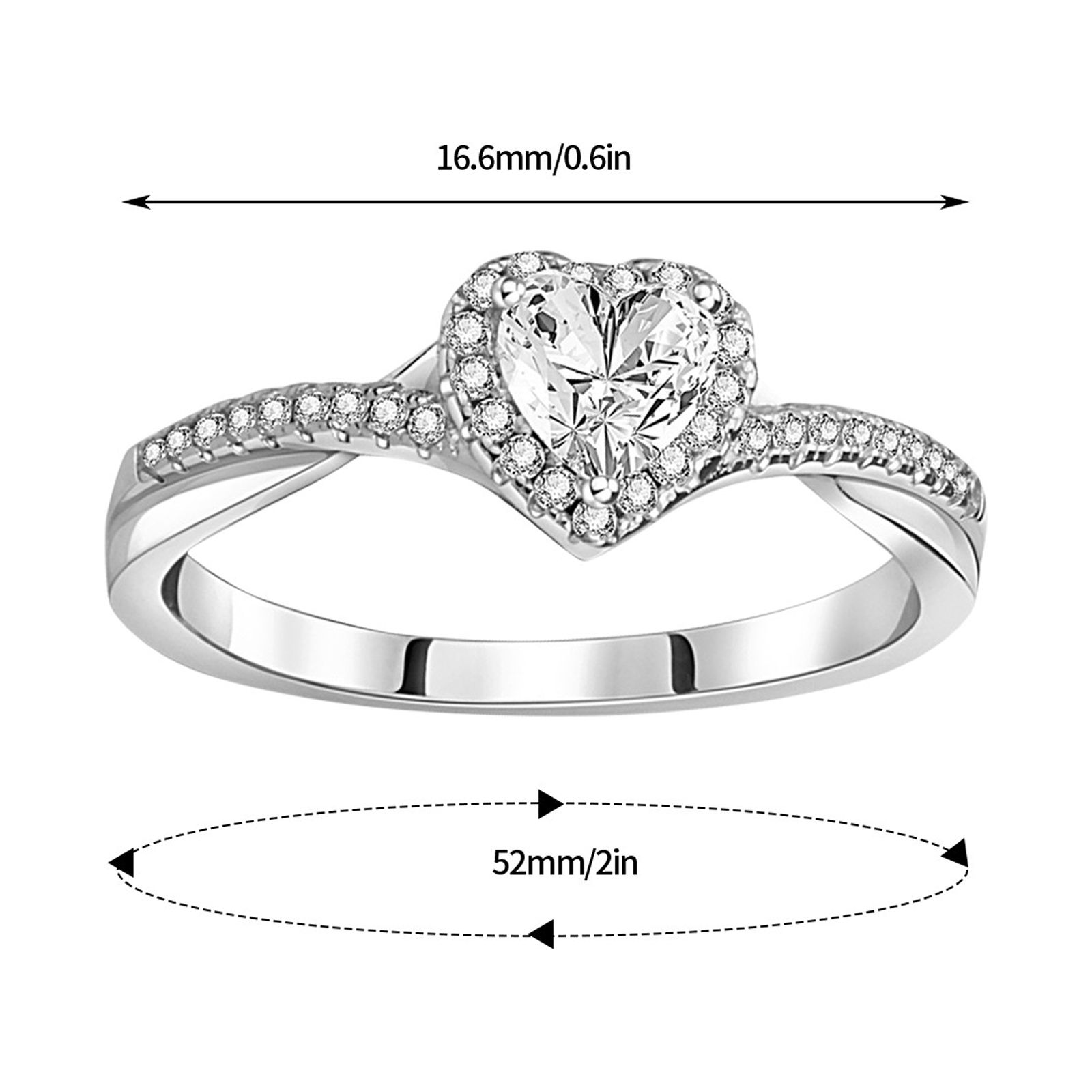 Sterling Women's Colorless Zirconia Infinity Knot Wedding Promise Heart ...