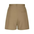 thumbnail image 5 of Uaswgudfs High-Waisted Tailored Women's Shorts with 4” Inseam & Functional Pockets - Structured Casual Wear with Decorative Belt Detail Khaki S, 5 of 6
