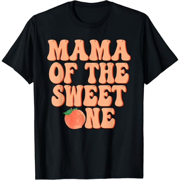 100% pure cotton short-sleeved for men and womenMama of The Sweet One Peach 1st Birthday on Peach T-Shirt