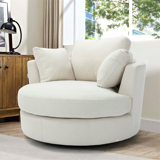 Sinewi Etablere De er ARCTICSCORPION Swivel Accent Barrel Chair, Modern Single Sofa Chair Club  Round Chair with Padded Seat Cushion, Comfy Vanity Chair Lounge Chair for  Bedroom Living Room Hotel, Beige - Walmart.com