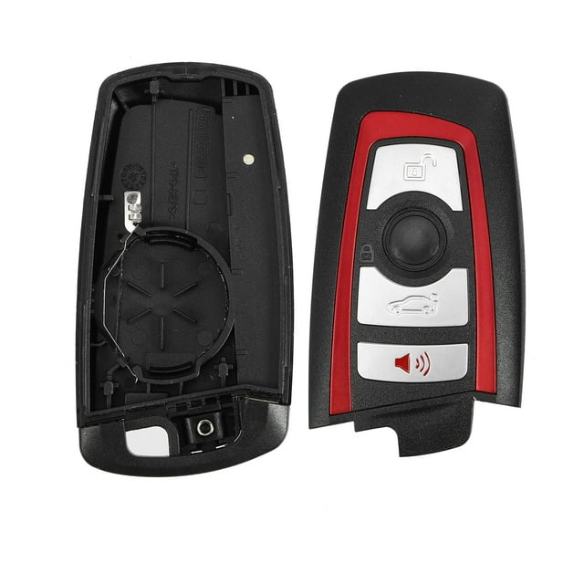 Unique Bargains 4 Button Replacement Key Fob Case Keyless Entry Remote Key Shell for BMW 328i for BMW 435i with Blade No Chip Red
