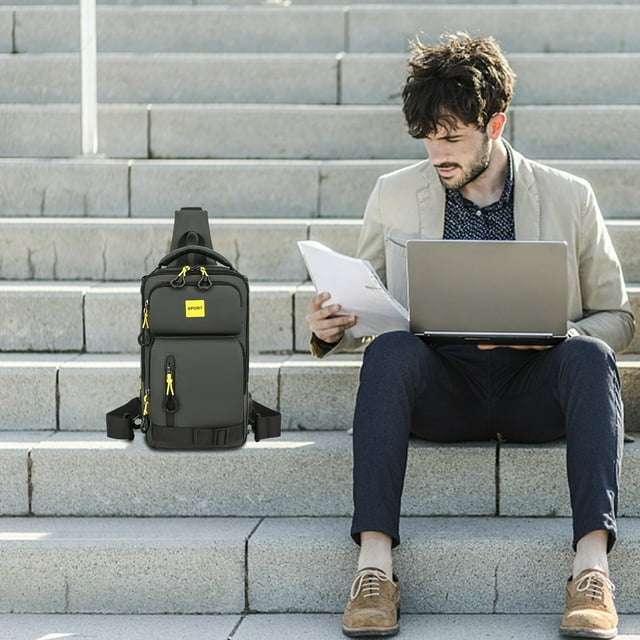 Xihbxyly Nueva Bolsa de Mensajero de Nailon, Multifuncional para Exteriores, con Puerto de Carga Usb, Ligera y Duradera, Ideal para Senderismo, Correr y Viajar. Versátil para Hombres. Incluye 1 Bolsa