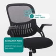 thumbnail image 6 of Atilioo Home Office Chair, Ergonomic Computer Desk Mesh Chair with Lumbar Support, Adjustable Swivel Mid-Back Chair with Flip-up Arms, Black, 6 of 8