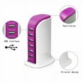 thumbnail image 5 of USB Desktop Charger 6-Port USB Charging Station Rapid Hub Charger 6A 30W Travel Adapter for Galaxy S7/S6/Edge, Note 5, iPhone X/8/7 Plus, iPad, LG, Nexus 6, HTC (Pink), 5 of 8